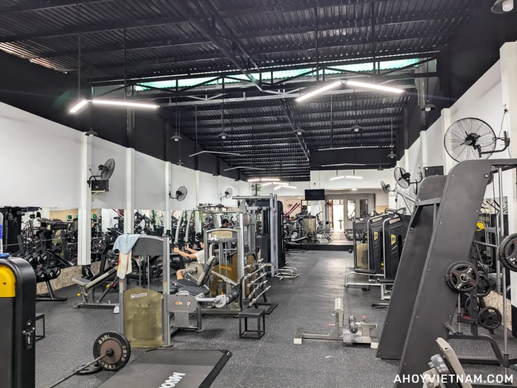 Machines and training equipment inside Ly Duc Gym in District 7, Ho Chi Minh City