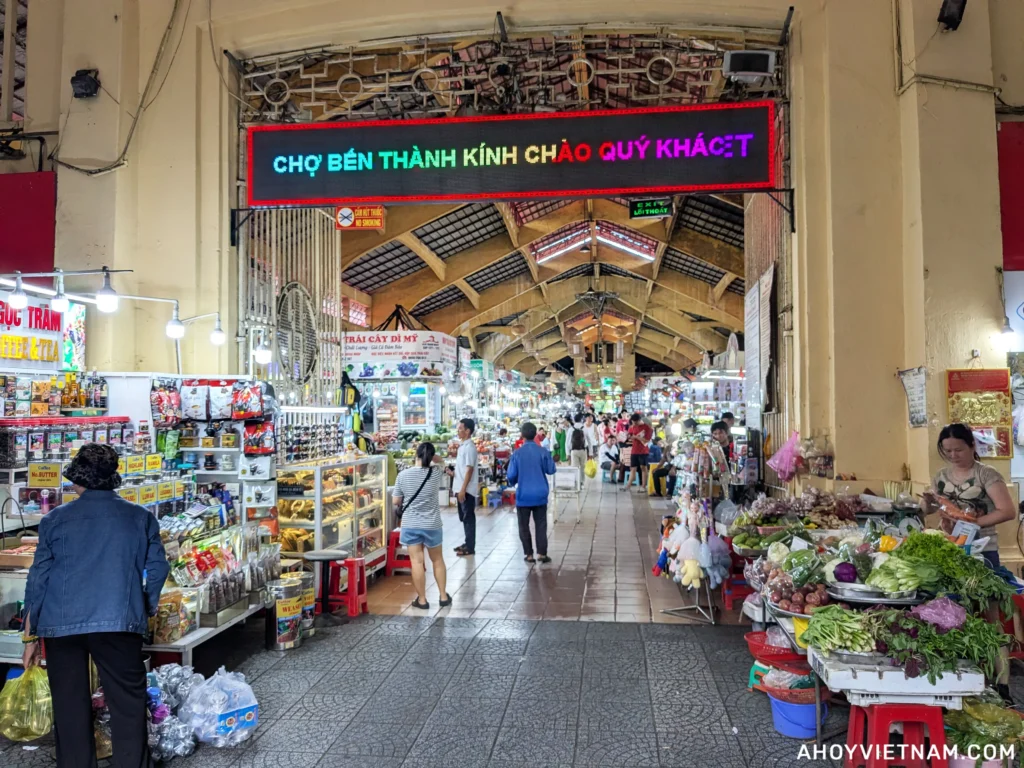 Walking into Ben Thanh Market in Ho Chi Minh City