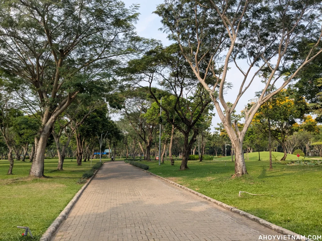 Inside Crescent Lake Park in District 7, Ho Chi Minh City.