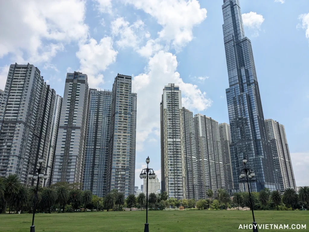 The Vinhomes condominiums and Landmark 81 skyscraper in Ho Chi Minh City