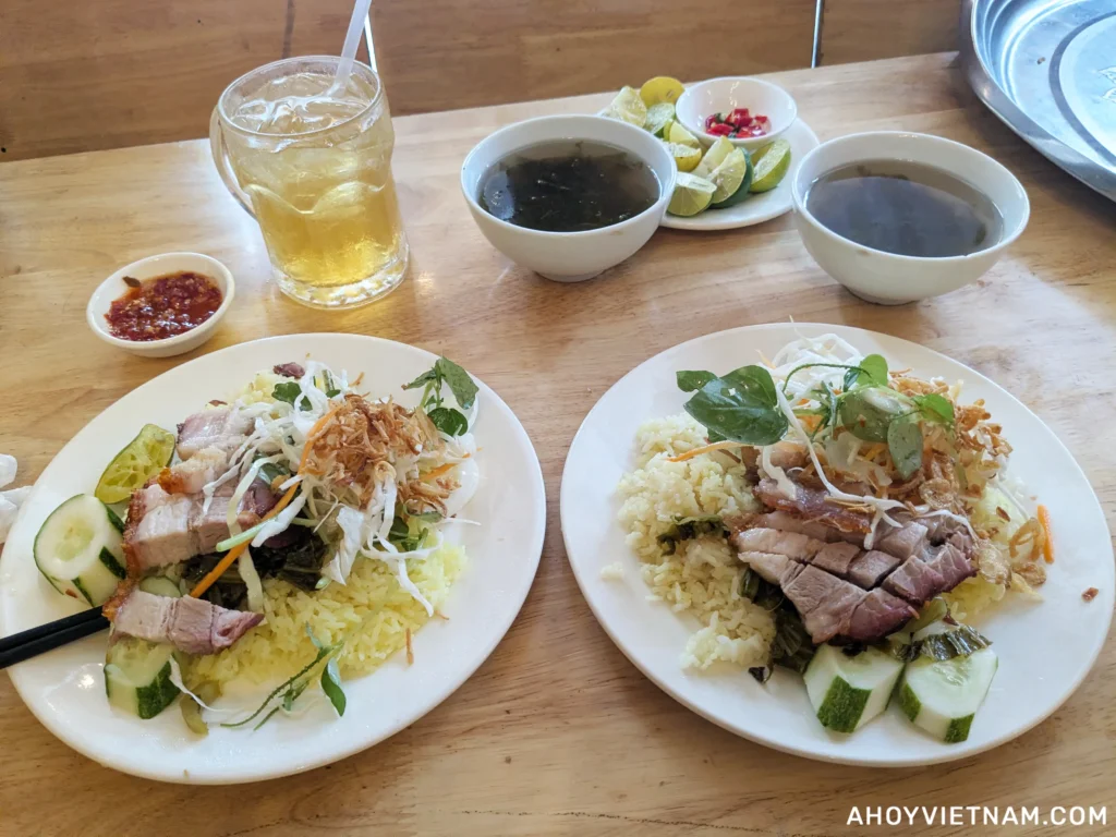 Vietnamese pork and rice from a restaurant in District 1, Ho Chi Minh City