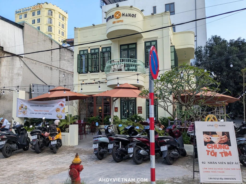 Outside Little Hanoi Egg Coffee in Da Nang, Vietnam