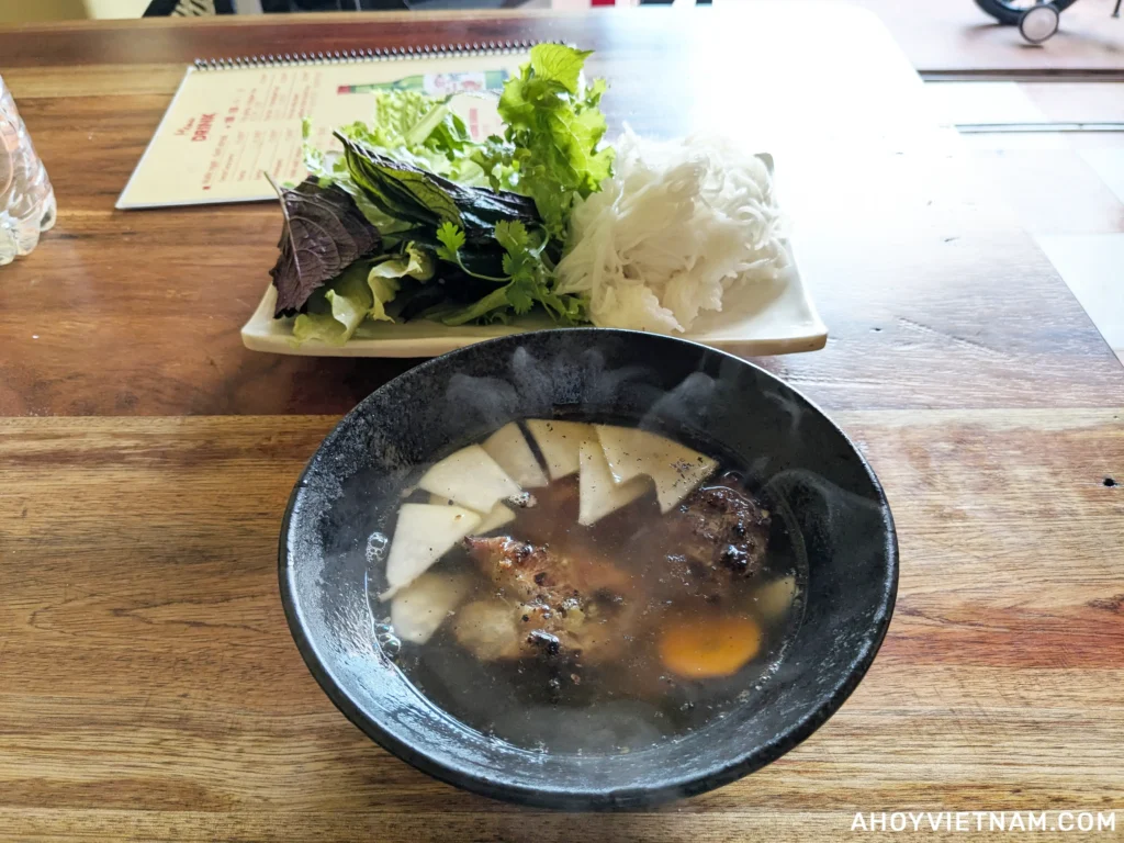 Eating some tasty bun cha at Mái Phố Vietnamese Restaurant in Da Nang