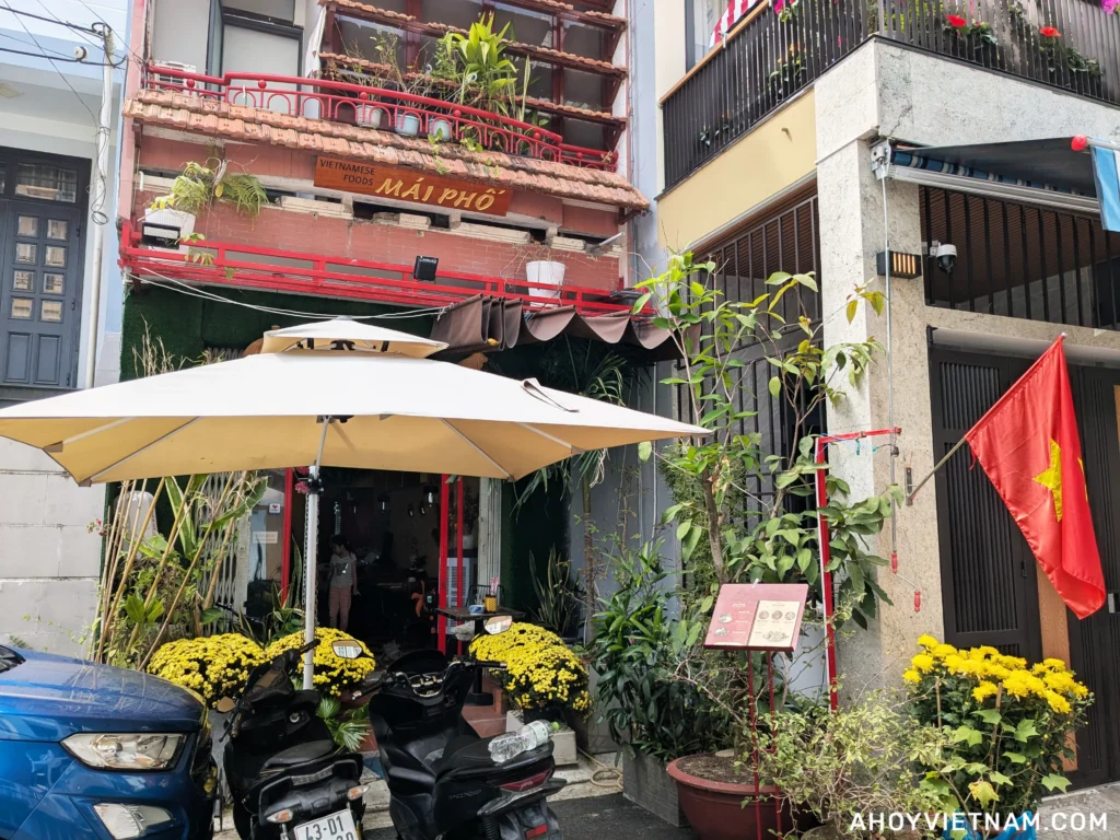 Outside Mai Pho Vietnamese Restaurant in Da Nang