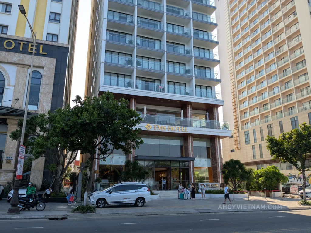 Outside the TMS Hotel Da Nang Beach in Da Nang, Vietnam.