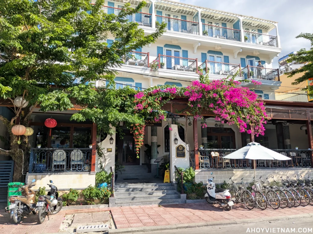 Outside the Lantana Boutique Hotel in Hoi An.
