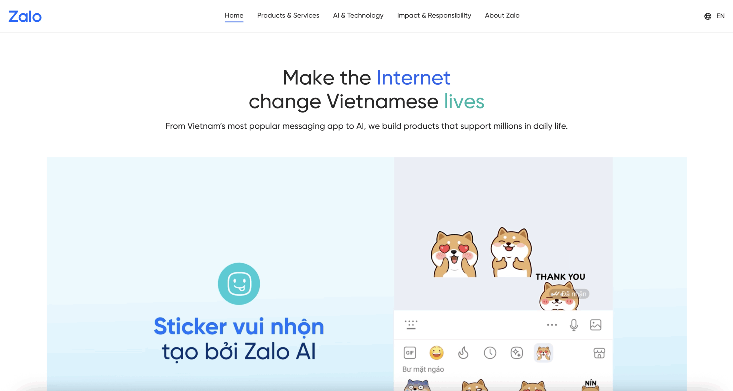 Screenshot of the popular Vietnamese chat app Zalo