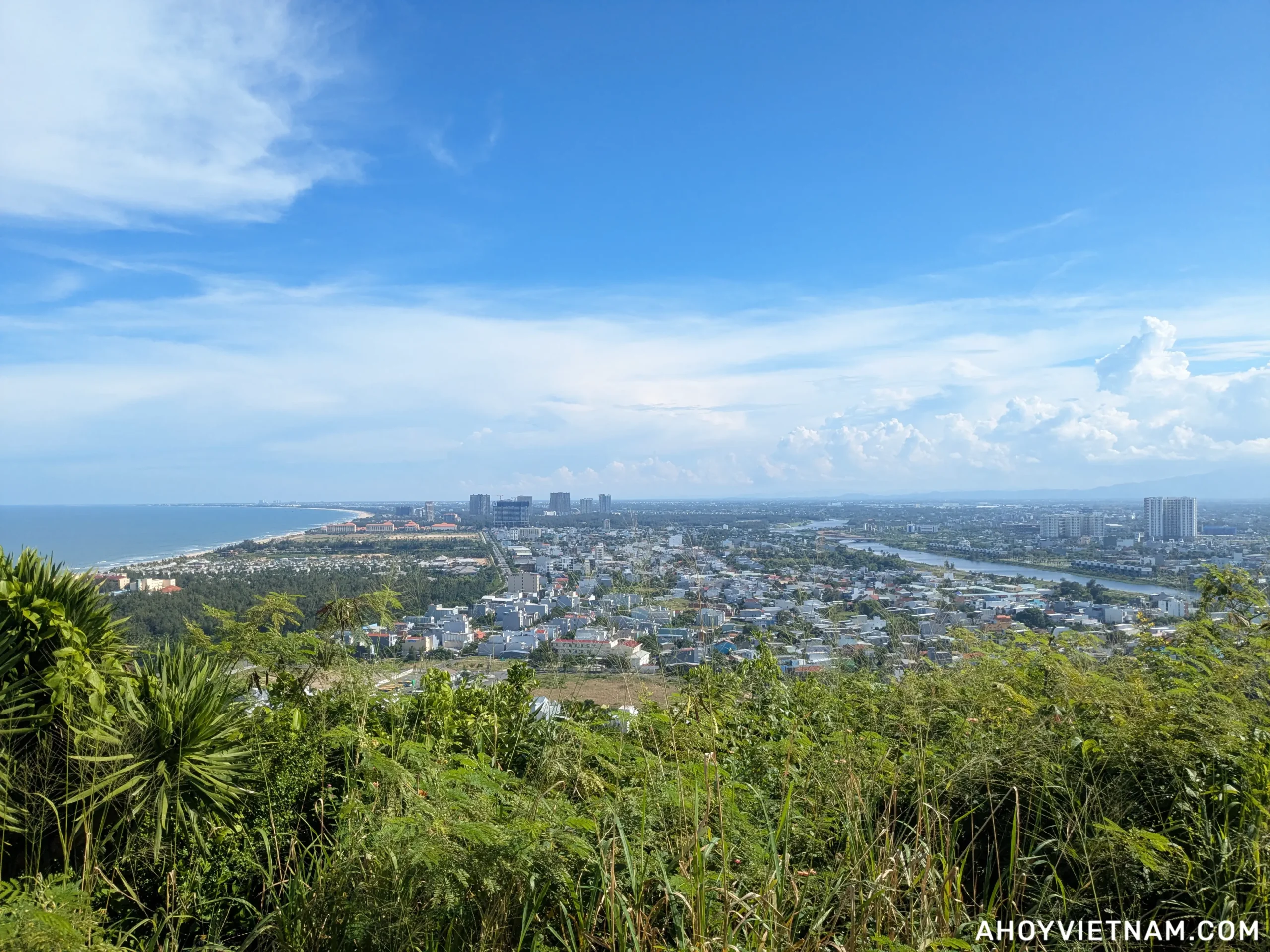Looking south toward Hoi An from the peak of the Marble Mountains