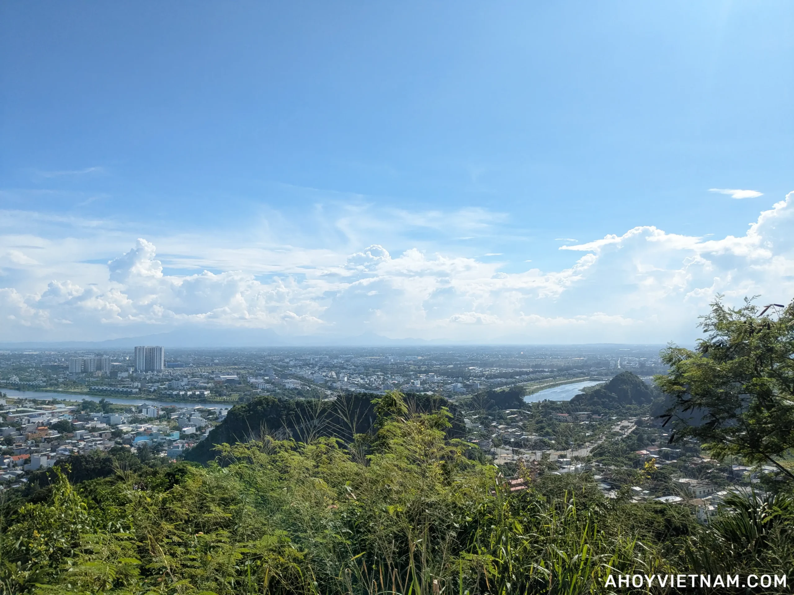 Looking west over Da Nang from the peak of the Marble Mountains