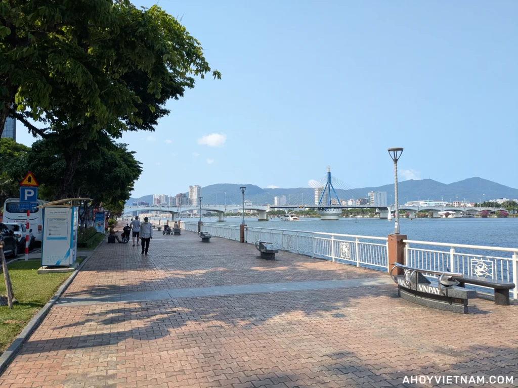 The promenade along Han River in Da Nang, Vietnam