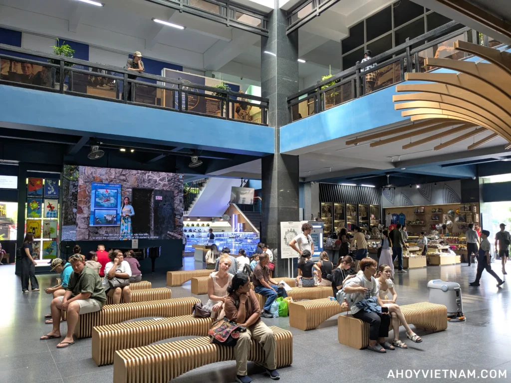 Visitors on the Ground Floor of the War Remnants Museum in Ho Chi Minh City
