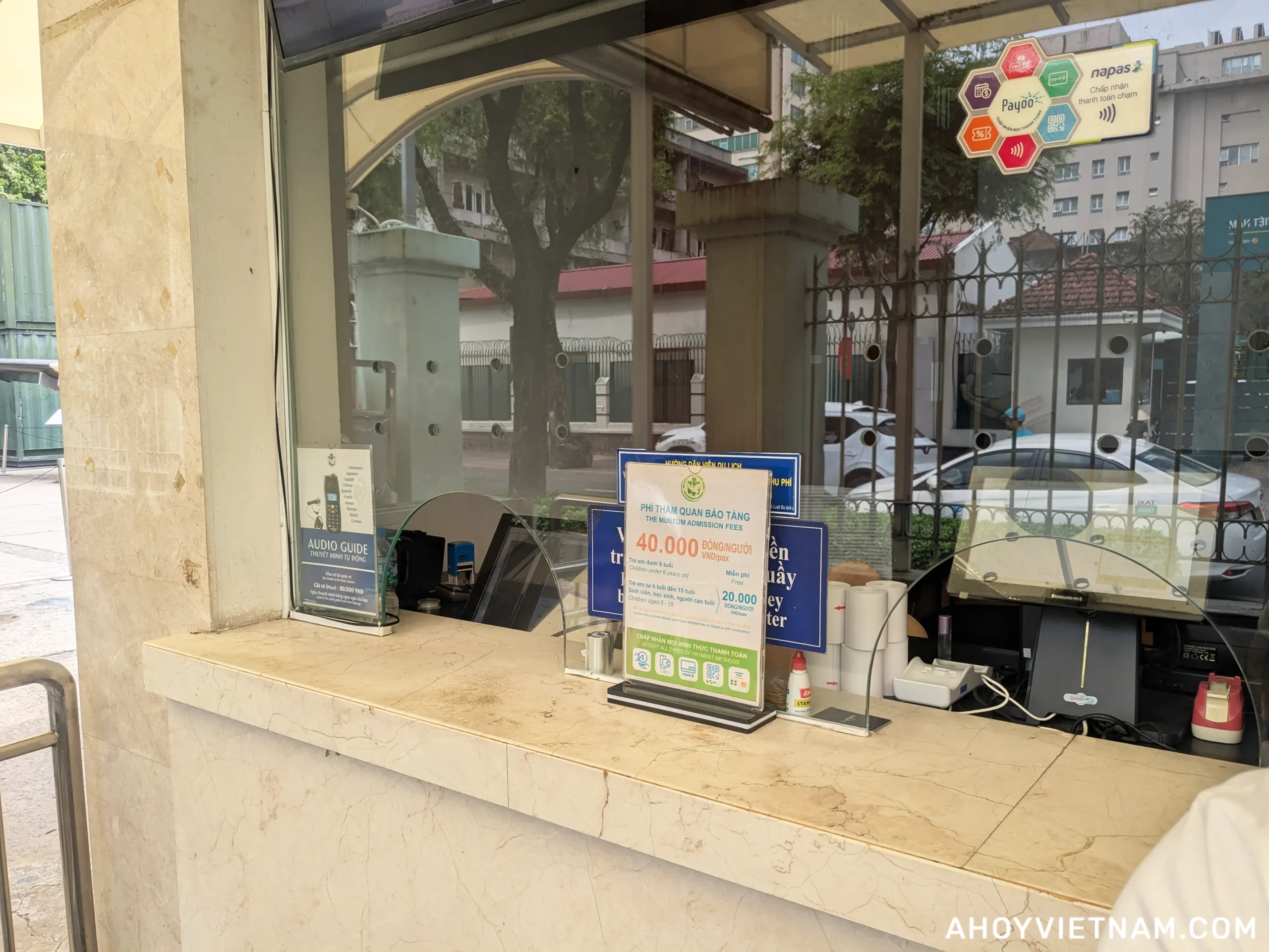 The ticket booth at the War Remnants Museum in Ho Chi Minh City