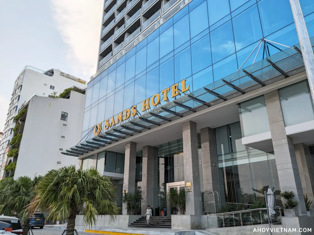 Outside the Le Sands Oceanfront Danang Hotel in Vietnam