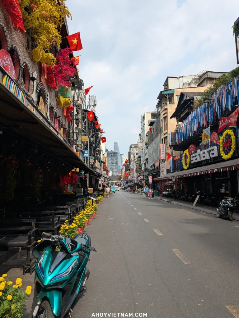 Bui Vien Walking Street in Ho Chi Minh City on January 29, the Tet holiday.