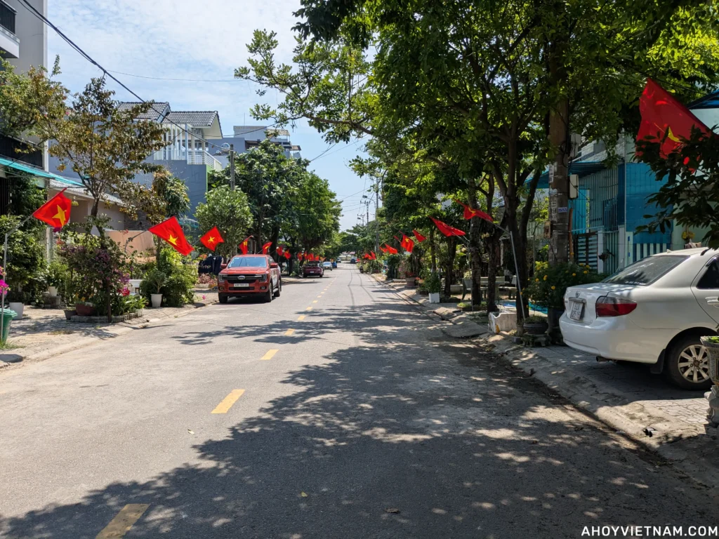 Nguyen Dinh Tran, a residential street in Da Nang, Vietnam.