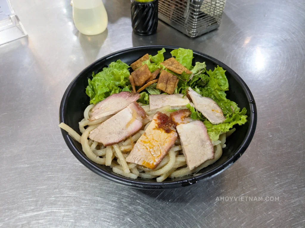 A bowl of cao lau from Quan Cao Lau Thanh in Hoi An.
