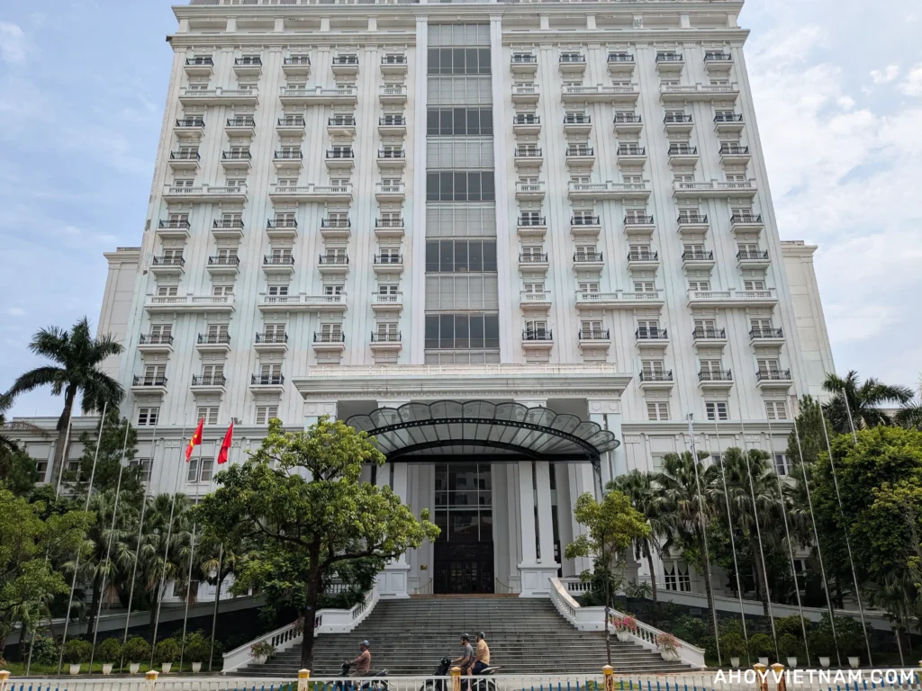 Exterior of the Indochine Palace hotel in Hue, Vietnam