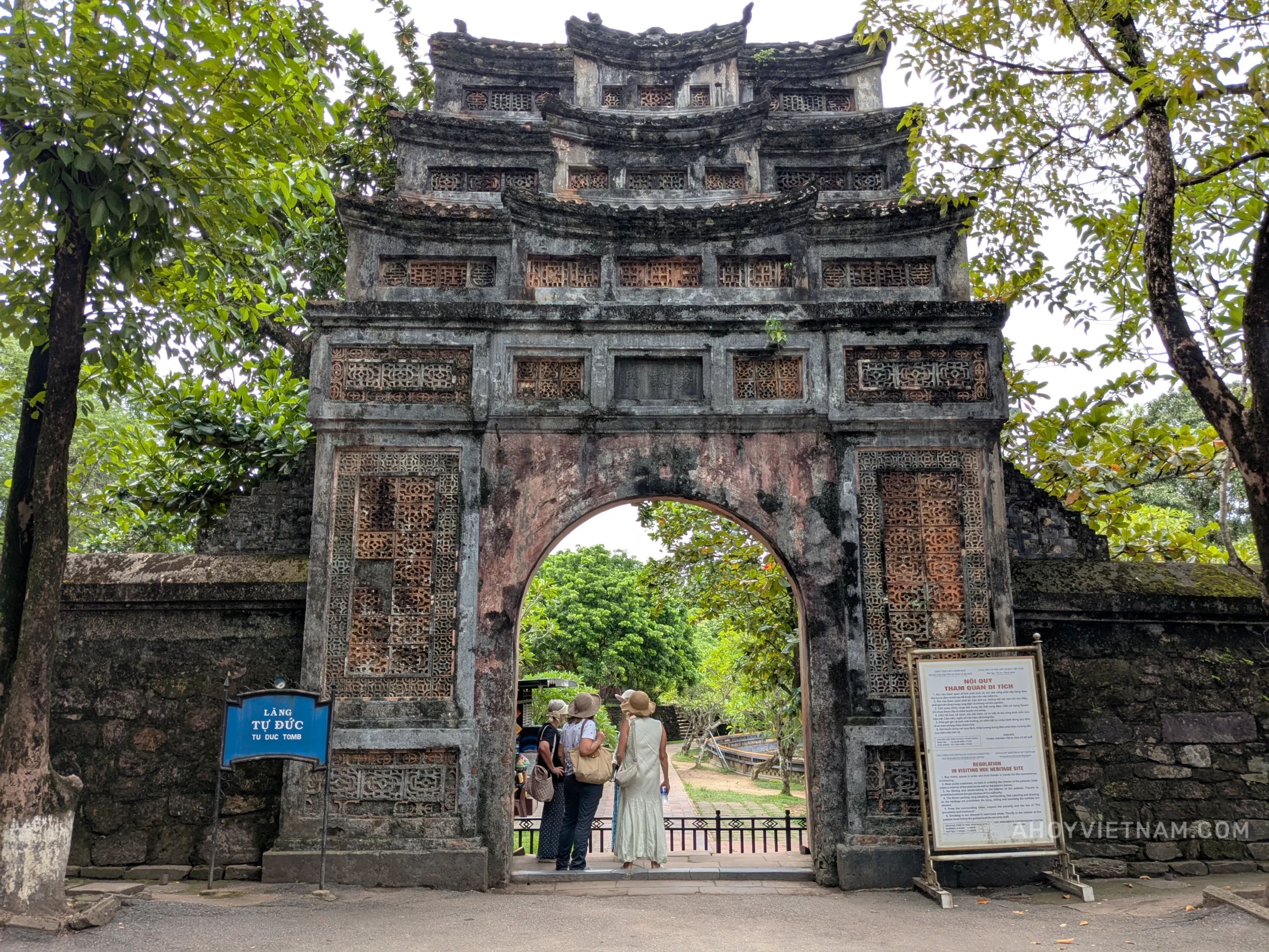 The entrance to Tu Duc tomb in Hue, Vietnam.