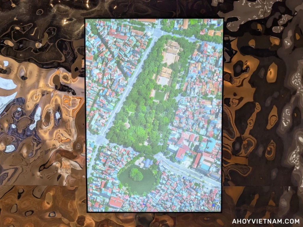An aerial photo of the Temple of Literature in Hanoi