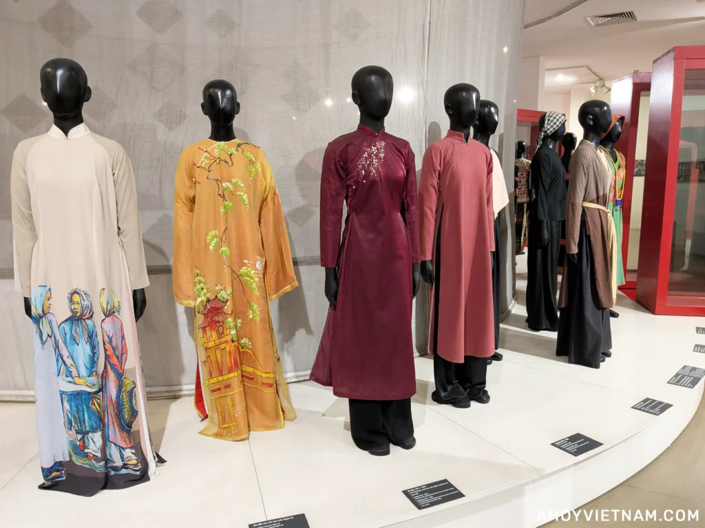 Ao Dais on display at the Vietnamese Women's Museum in Hanoi, Vietnam
