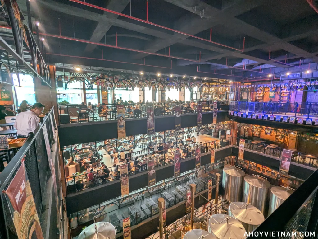 Inside the multi-floor Beer Garden at Ba Na Hills in Da Nang, Vietnam