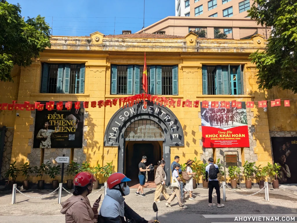 The exterior of Hoa Lo Prison in Hanoi, Vietnam
