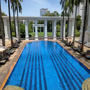 The outdoor swimming pool at the Indochine Palace in Hue, Vietnam