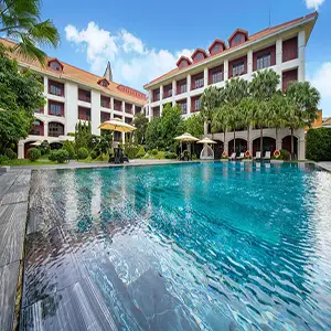 The outdoor swimming pool at the Senna Hue Hotel