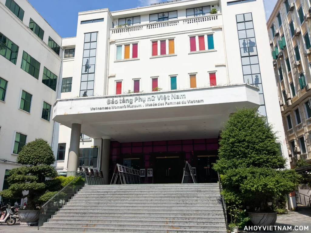 Stairs to the entrance of the Vietnamese Women's Museum in Hanoi
