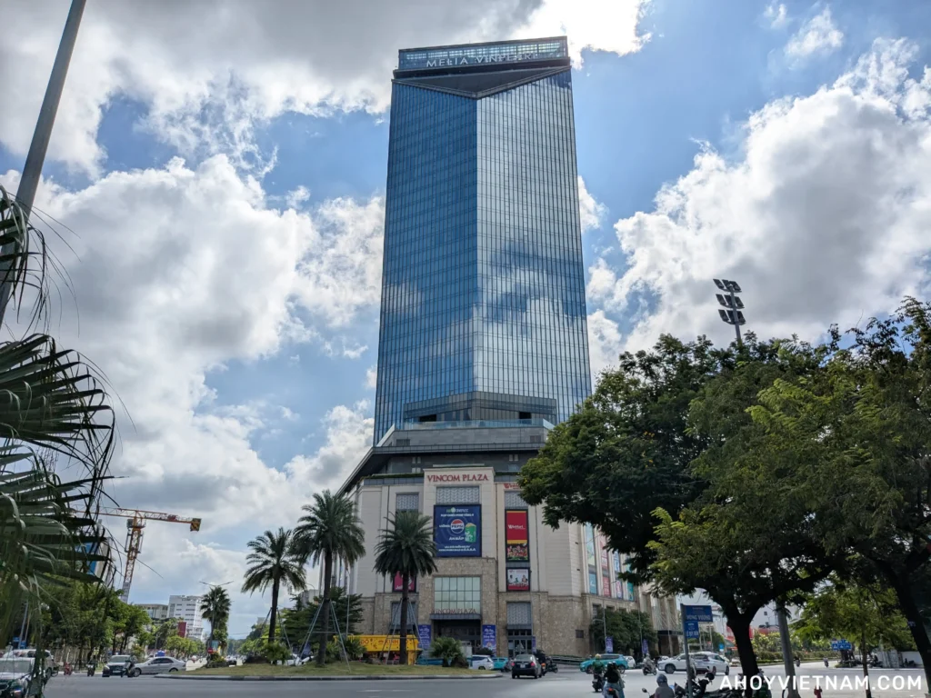 Outside the five-star Melia Vinpearl hotel, on top of the Vincom Plaza mall in Hue, Vietnam
