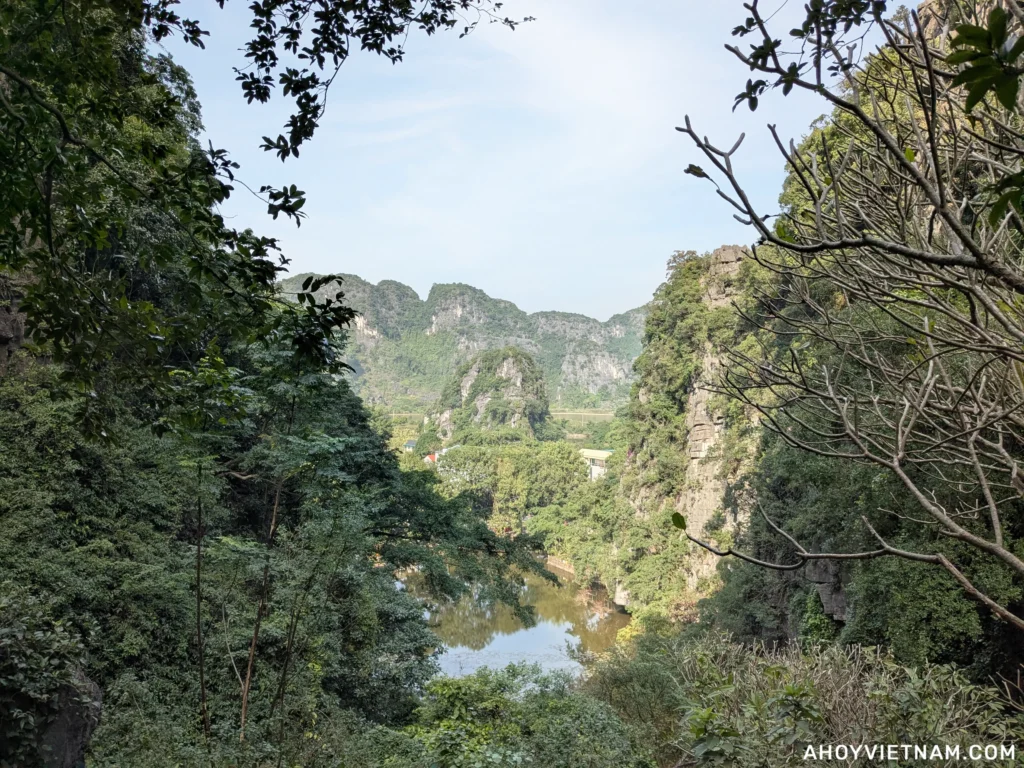 Scenic mountain views from Bich Dong Pagoda in Ninh Binh, Vietnam