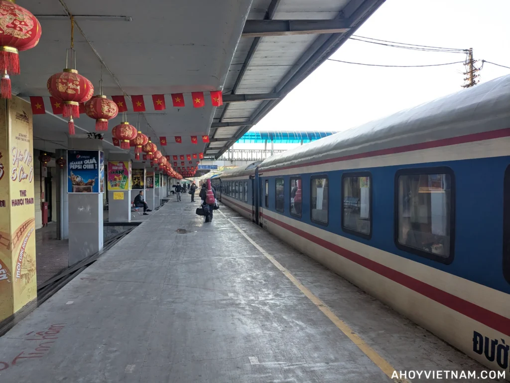 Taking the train from Hanoi to Ninh Binh in Vietnam