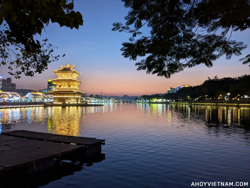 Hoa Lu Old Town in Ninh Binh at sunset