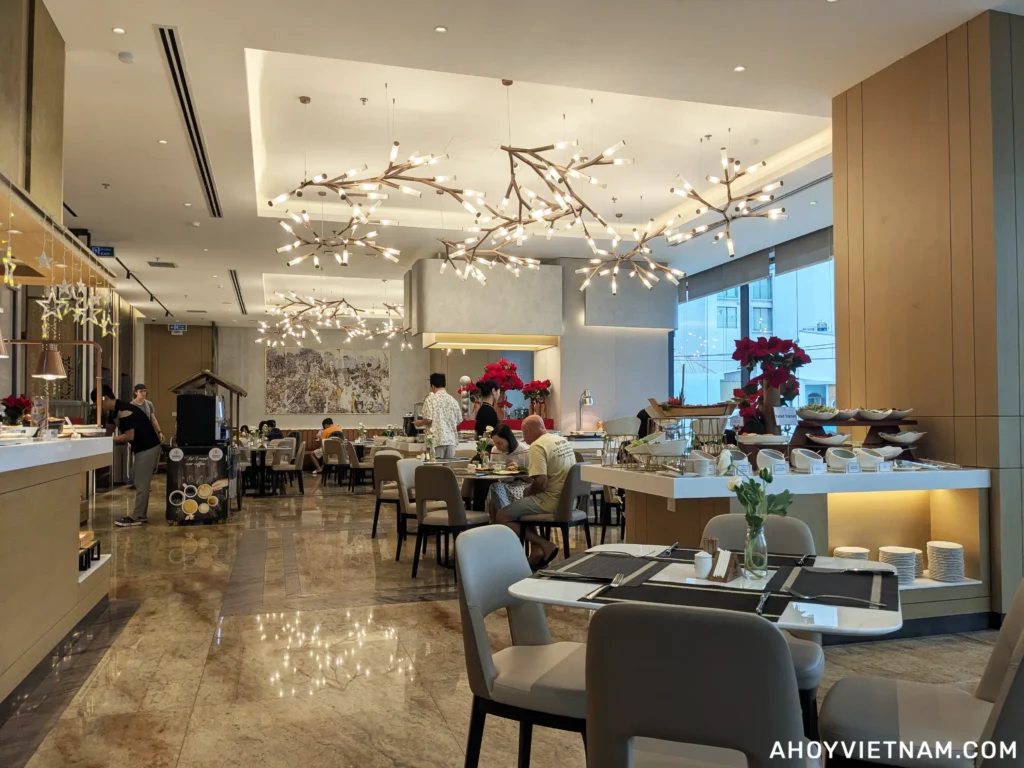 Inside the breakfast hall at the Adamas Boutique Hotel Nha Trang