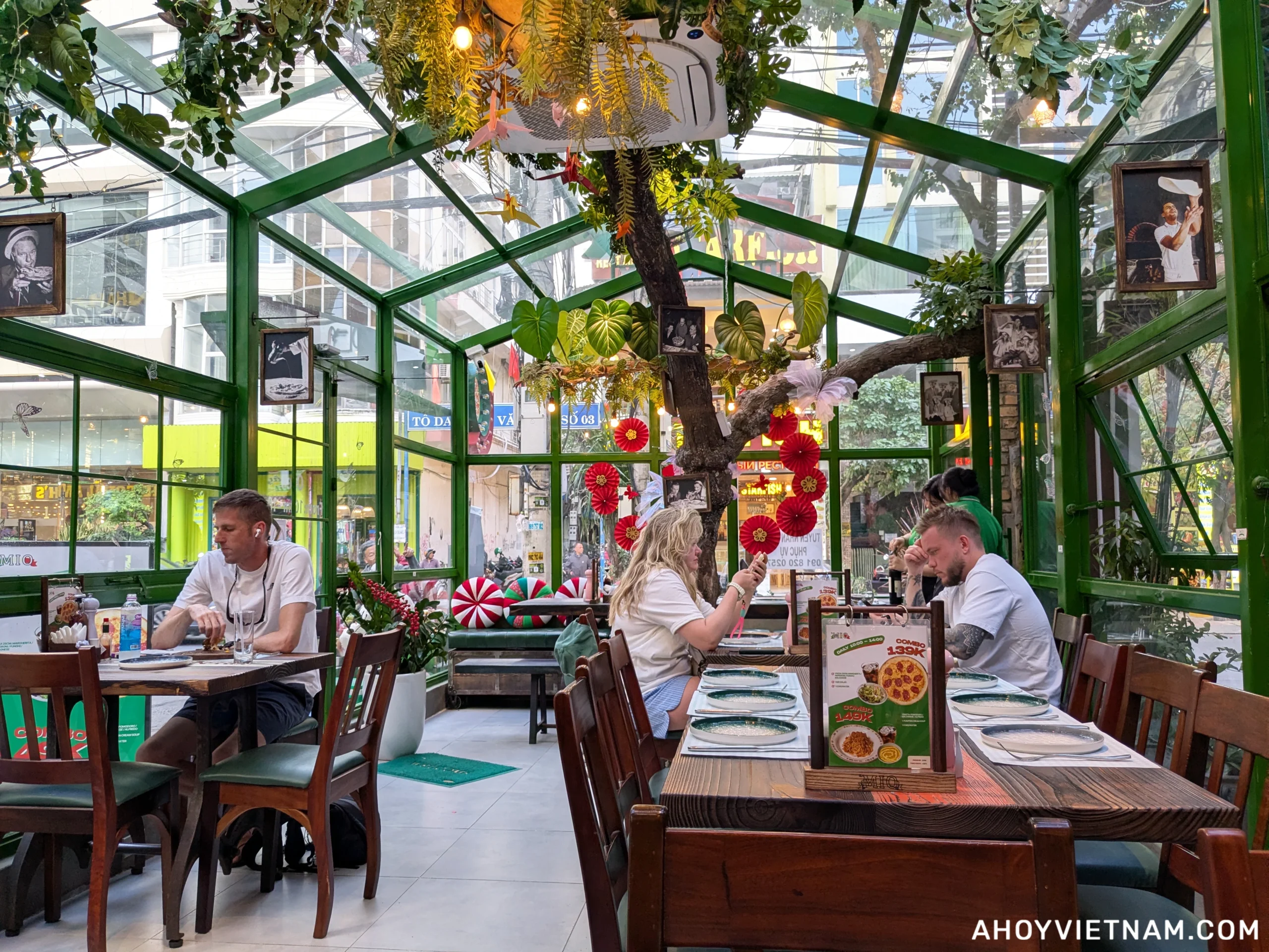 Eating at IL MIO Italian restaurant in Nha Trang, for those wondering about tipping in Vietnam