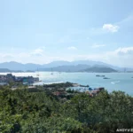 Nha Trang Bay and the cable cars over the ocean in Nha Trang, Vietnam