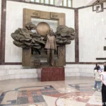 The large bronze statue of Ho Chi Minh inside the Ho Chi Minh Museum in Hanoi