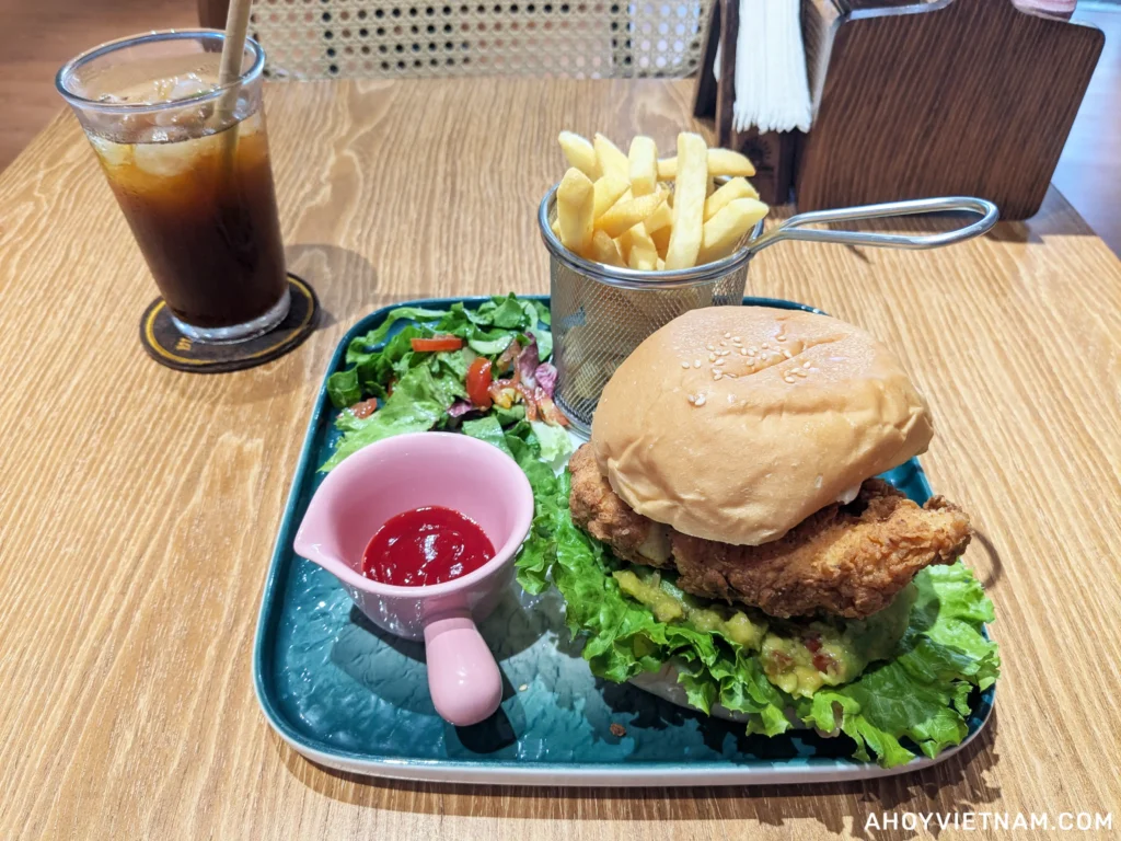 My chicken sandwich and French fries at La Solana restaurant in Hoi An