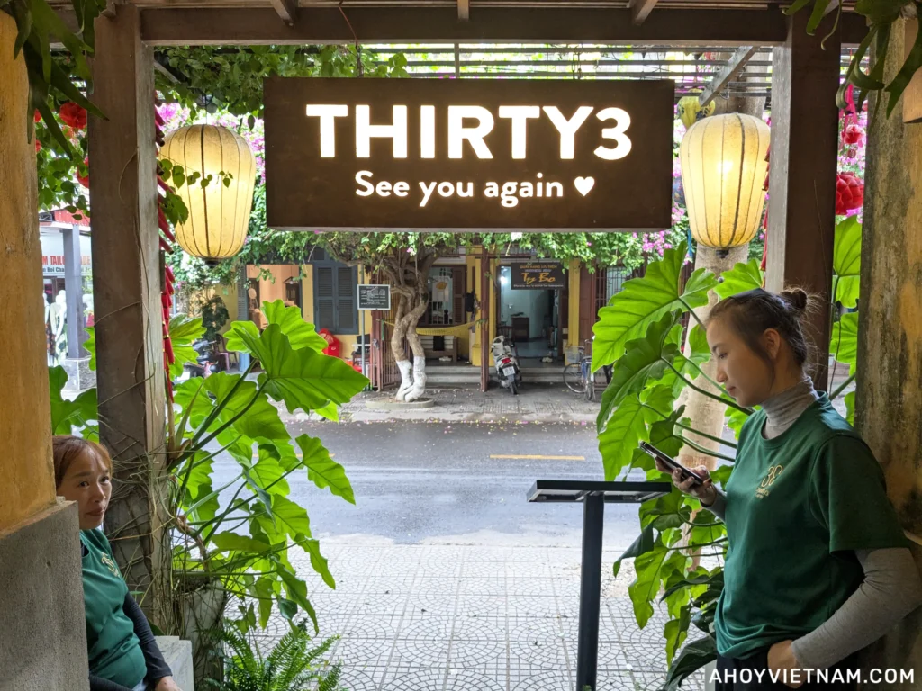 Thirty3 Eatery sign in Hoi An, Vietnam