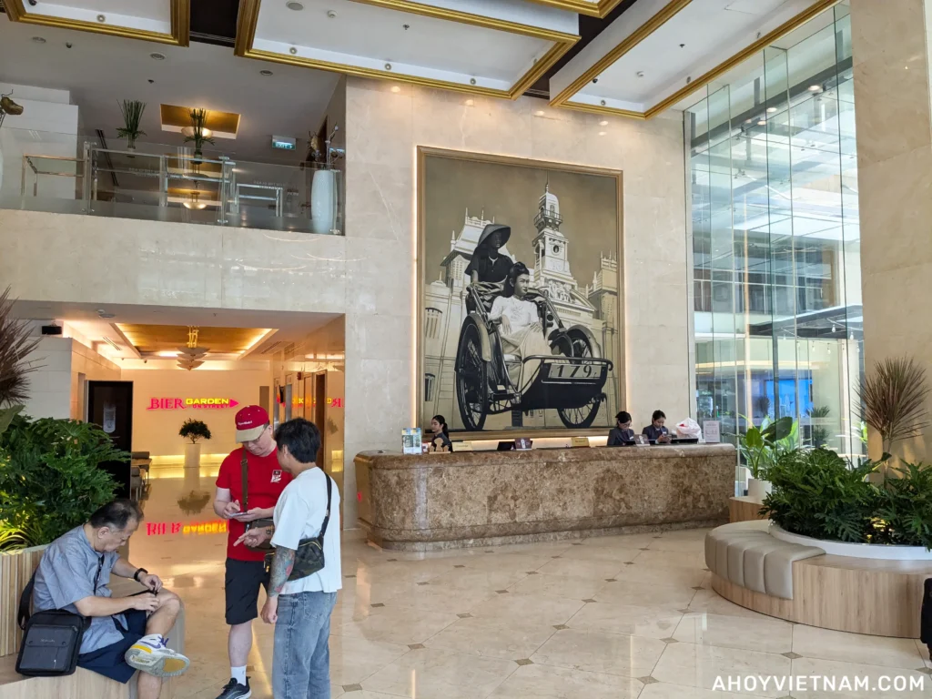 Standing inside the lobby of the Liberty Central Saigon Centre Hotel in Ho Chi Minh City