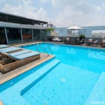 The rooftop swimming pool and bar at the Liberty Central Saigon Centre Hotel in Ho Chi Minh City, Vietnam