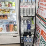 Bottles of water inside a 7-Eleven in Ho Chi Minh City, for travelers wondering about drinking tap water in Vietnam