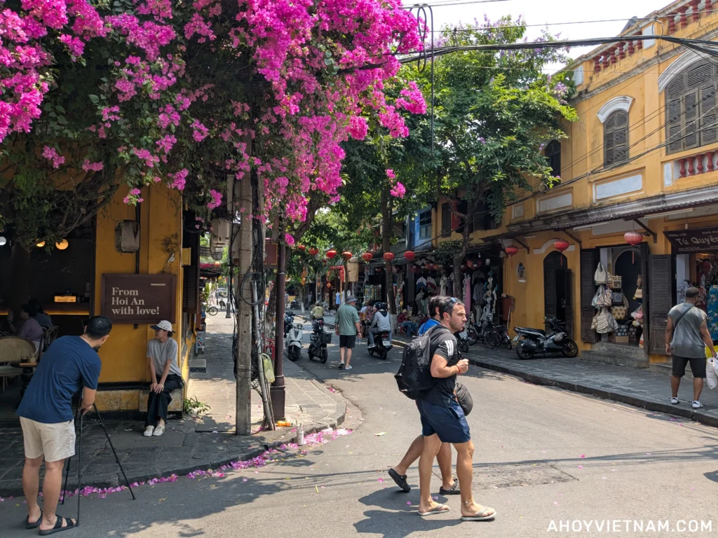 Tourists walking around Hoi An Old Town in Vietnam